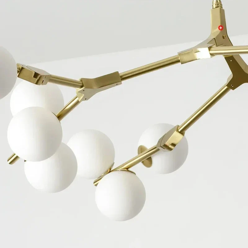 Hanglamp Takkenstructuur Mat Glas Goud Zwart G4 LED Woonkamer Eetkamer Scandinavisch Modern 12 18 24 Bollen | Sansoti