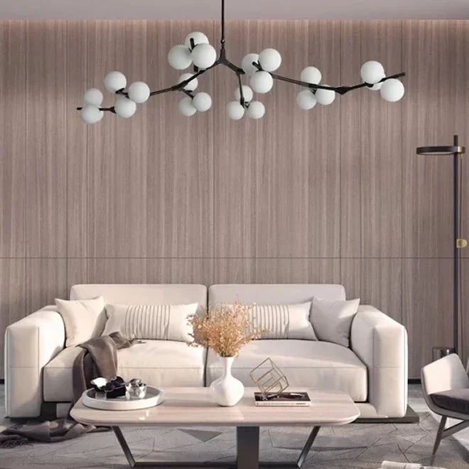 Hanglamp Takkenstructuur Mat Glas Goud Zwart G4 LED Woonkamer Eetkamer Scandinavisch Modern 12 18 24 Bollen | Sansoti