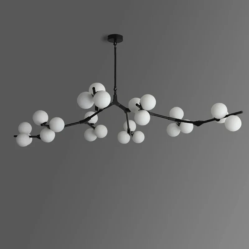 Hanglamp Takkenstructuur Mat Glas Goud Zwart G4 LED Woonkamer Eetkamer Scandinavisch Modern 12 18 24 Bollen | Sansoti