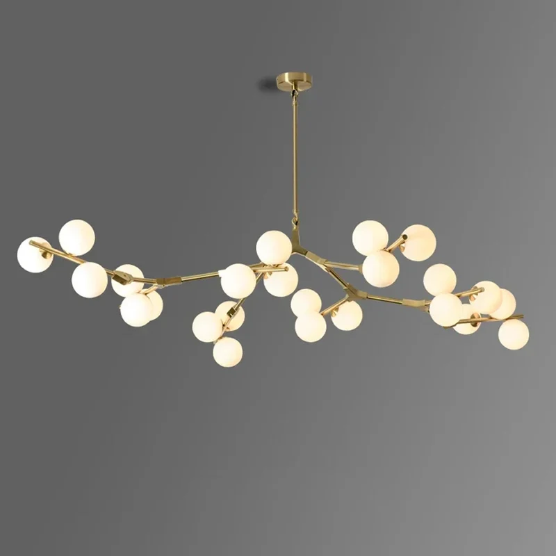 Hanglamp Takkenstructuur Mat Glas Goud Zwart G4 LED Woonkamer Eetkamer Scandinavisch Modern 12 18 24 Bollen | Sansoti