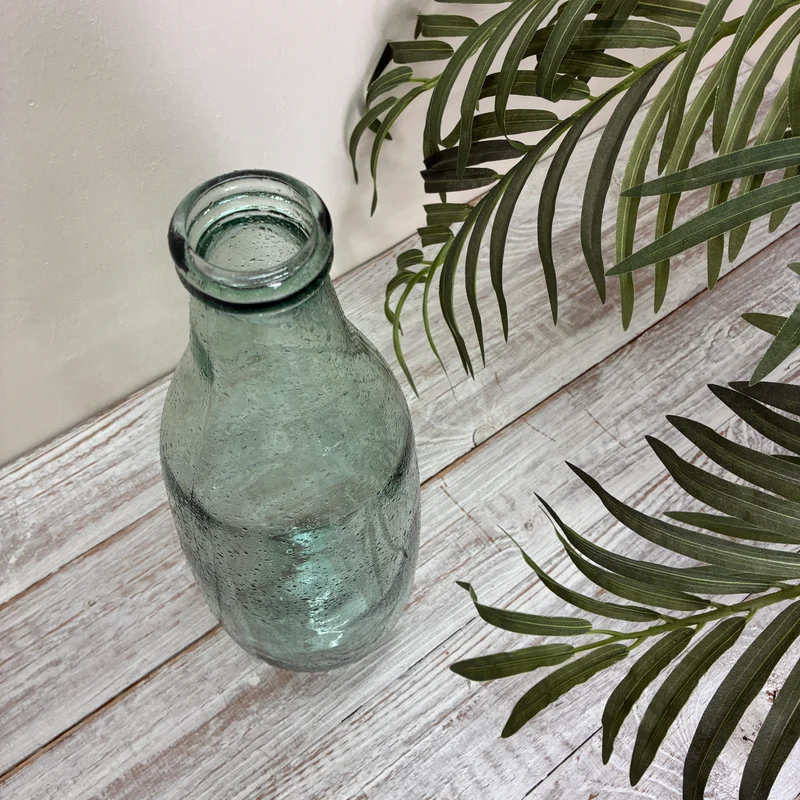 Vase Grün Glas Vintage Deko Vase Altglas Flasche 40cm