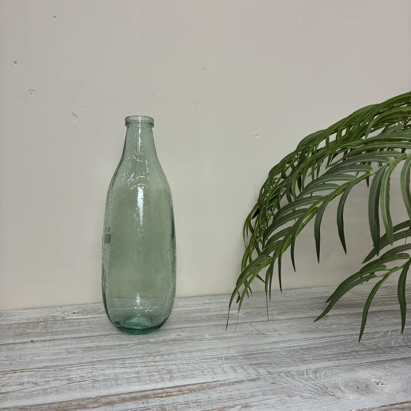 Vase Grün Glas Vintage Deko Vase Altglas Flasche 40cm