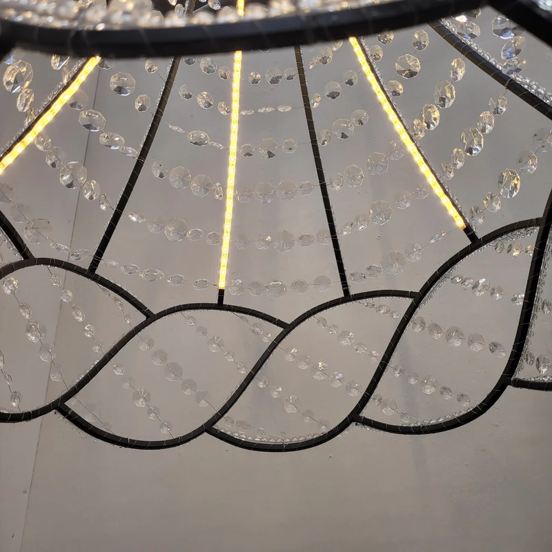 Kare Design Duchess Hängeleuchte Schwarz/Kristall LED-Kronleuchter Deckenlampe Lampe