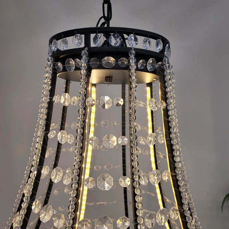 Kare Design Duchess Hängeleuchte Schwarz/Kristall LED-Kronleuchter Deckenlampe Lampe