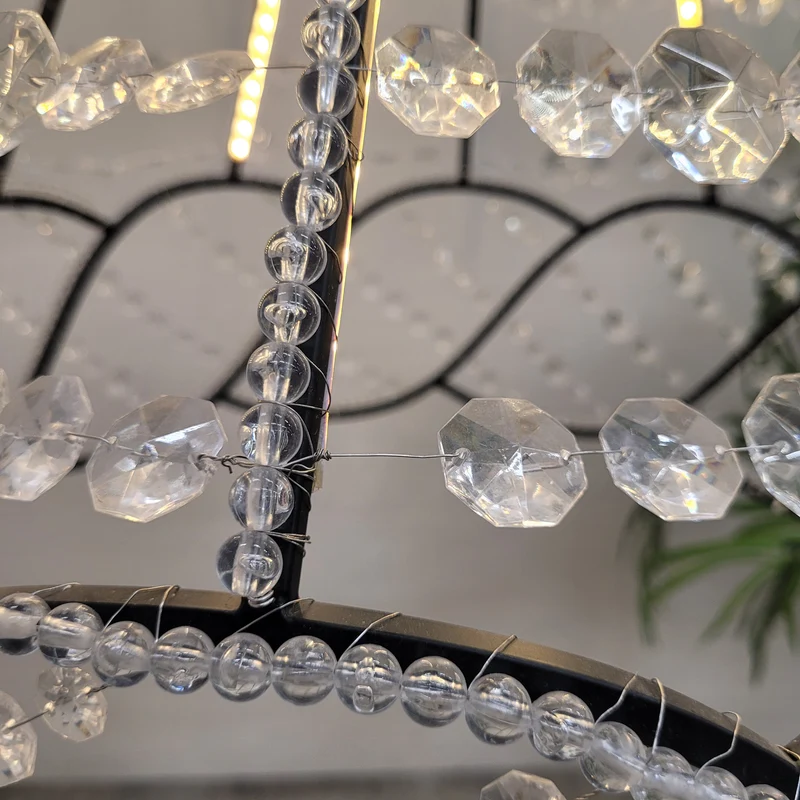 Kare Design Duchess Hängeleuchte Schwarz/Kristall LED-Kronleuchter Deckenlampe Lampe