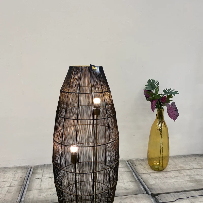 PTMD Meilo Stehlampe Schwarz Industrial Stil Lampe Stehleuchte