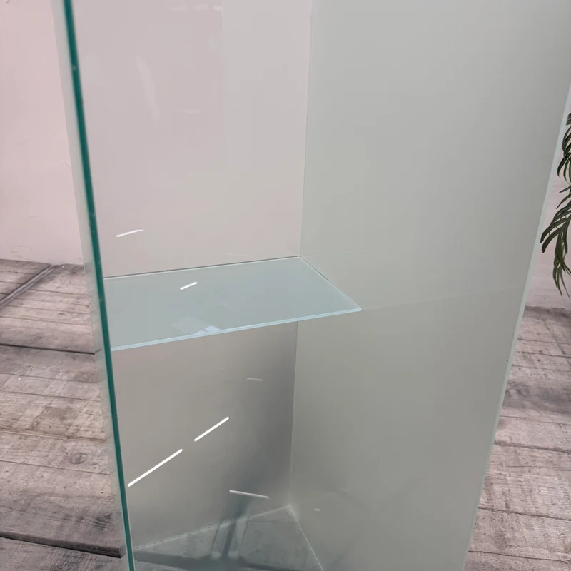 Design Glas Säule Regal Milchglas Vitrine Kasten Gebraucht