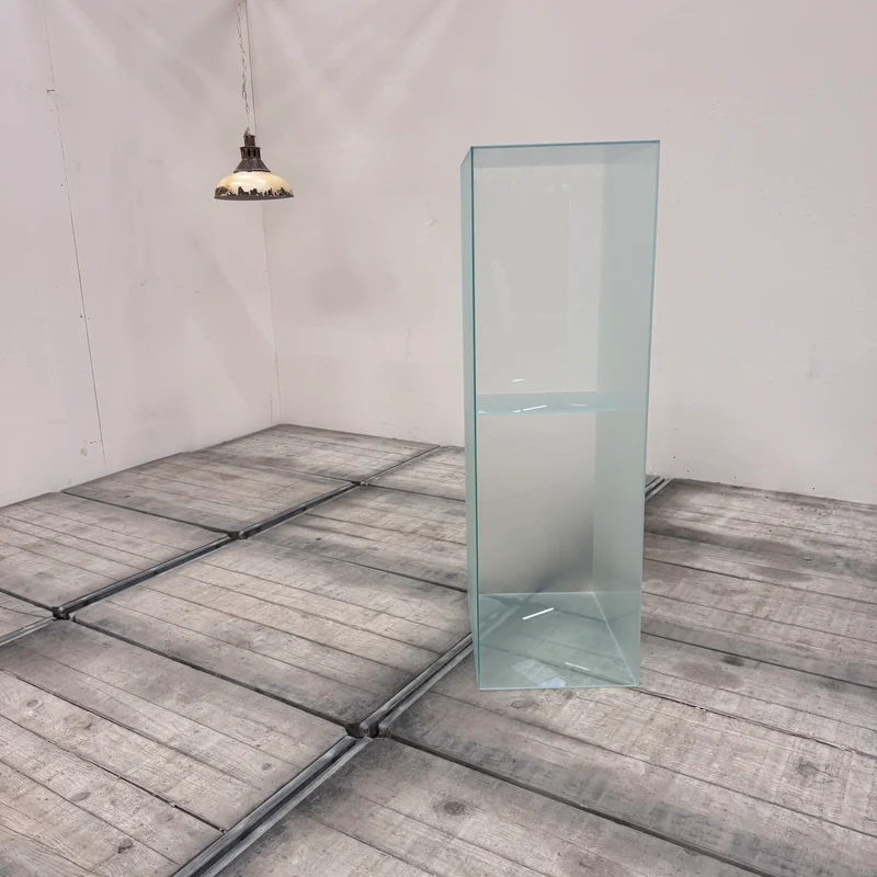 Design Glas Säule Regal Milchglas Vitrine Kasten Gebraucht