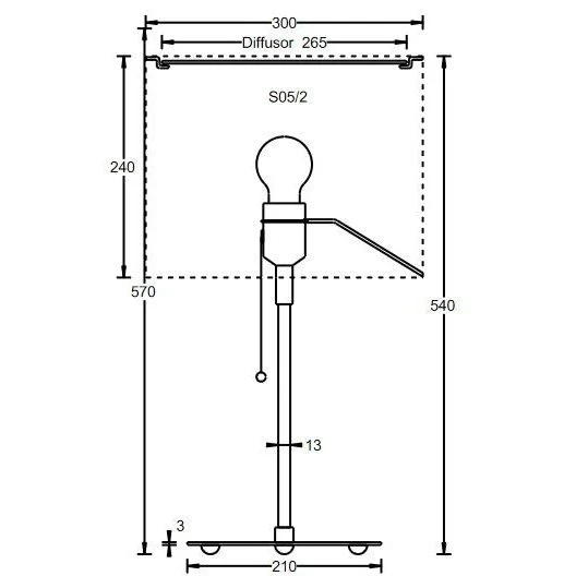 Tecnolumen - Tischleuchte TLWS05 Metall vernickelt Leinenschirm weiß/Folie opal