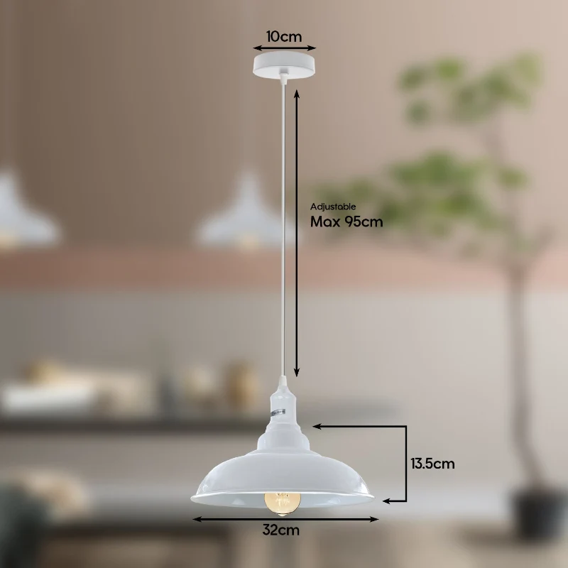 Hängelampen ,farben weiß ,Ø 32 cm ,E27 antike lampe~3004