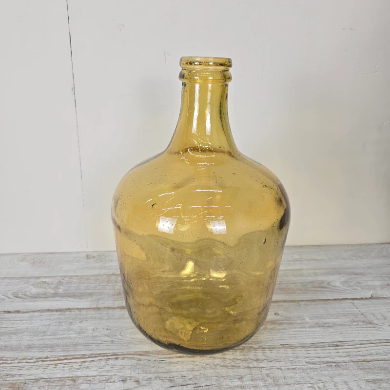 Große Glasvase 42cm Recyceltes Glas Bernstein Glasflasche Deko
