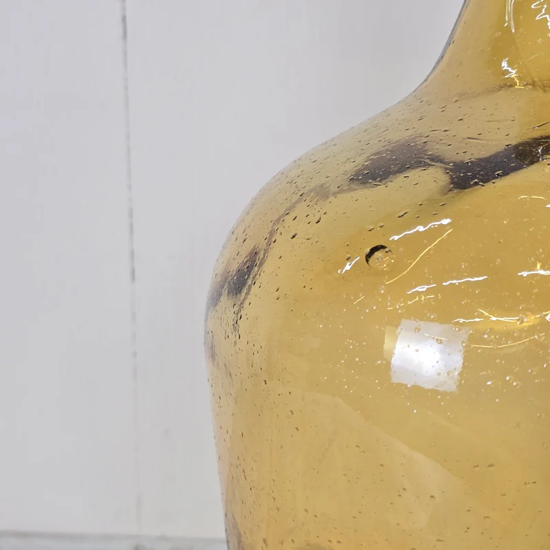 Große Glasvase 42cm Recyceltes Glas Bernstein Glasflasche Deko