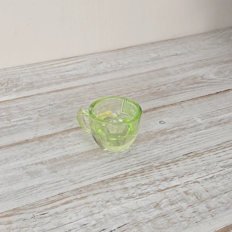 Kerzenhalter Grün 8cm Tassenform Glas Kerzenständer Deko