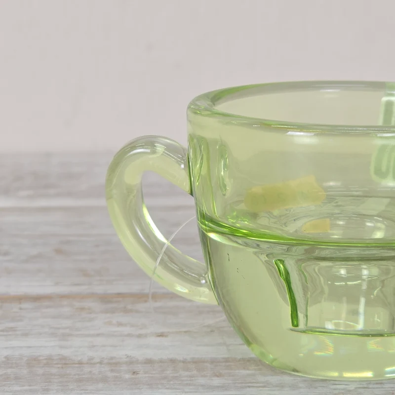 Kerzenhalter Grün 8cm Tassenform Glas Kerzenständer Deko