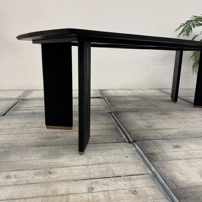 PTMD Liber Esstisch Schwarz Mangoholz Gold 240x100 Tisch
