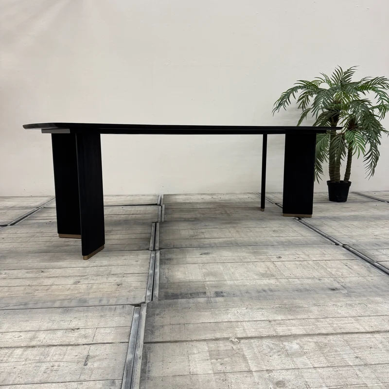 PTMD Liber Esstisch Schwarz Mangoholz Gold 240x100 Tisch