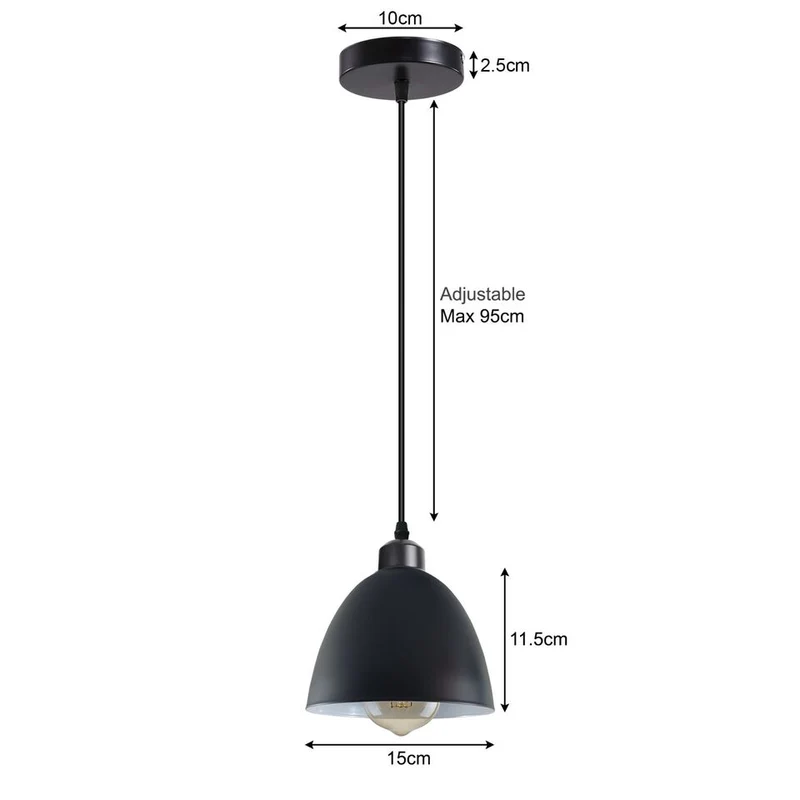 Rosa Pendelleuchte im Retro-Stil – E27, 95cm, Metall/PVC~3132