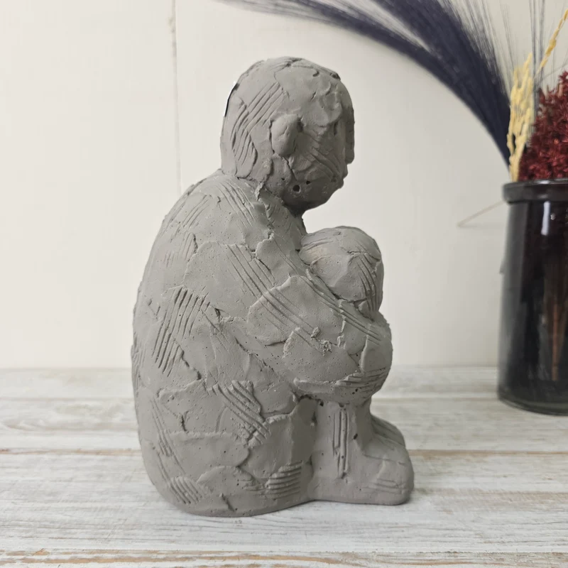 J-Line Figur Skulptur 25cm Figur Mensch Grau Zement Handgemacht Deko