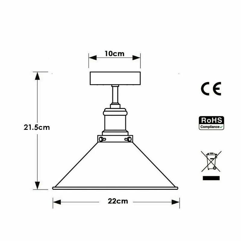 Grün Metall Deckenleuchte mit schirm 22cm Deckenlampe~2981
