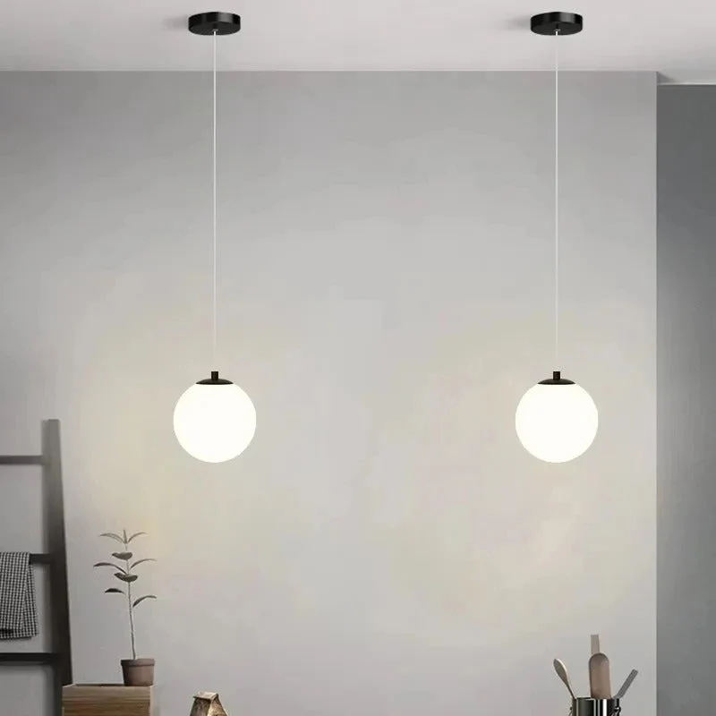 Glazen LED Hanglamp met Verstelbare Kabel – 1 of 2 Lichtpunten – Minimalistisch Design voor Eetkamer | Sansoti