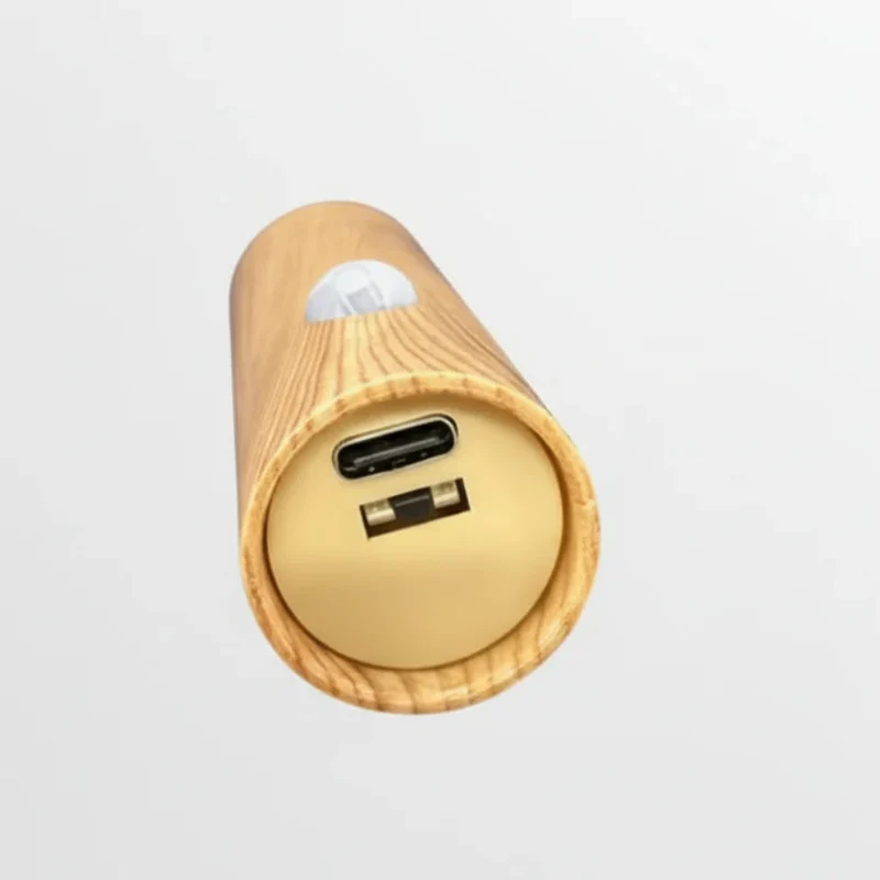 Bewegingssensor wandlamp LED oplaadbaar walnoot wit downlight slaapkamer gang badkamer modern verlichting | Sansoti