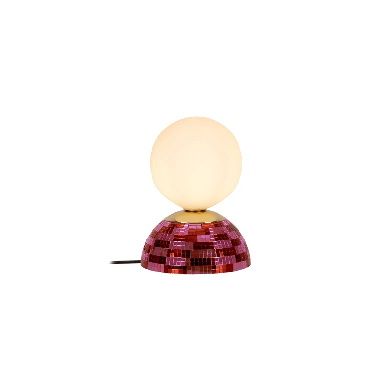 Tischlampe Glitzer mit Schirm aus Glas
