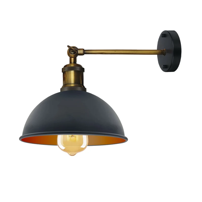 Wandleuchte schwarz innen gold & verstellbarer Arm~ 2901