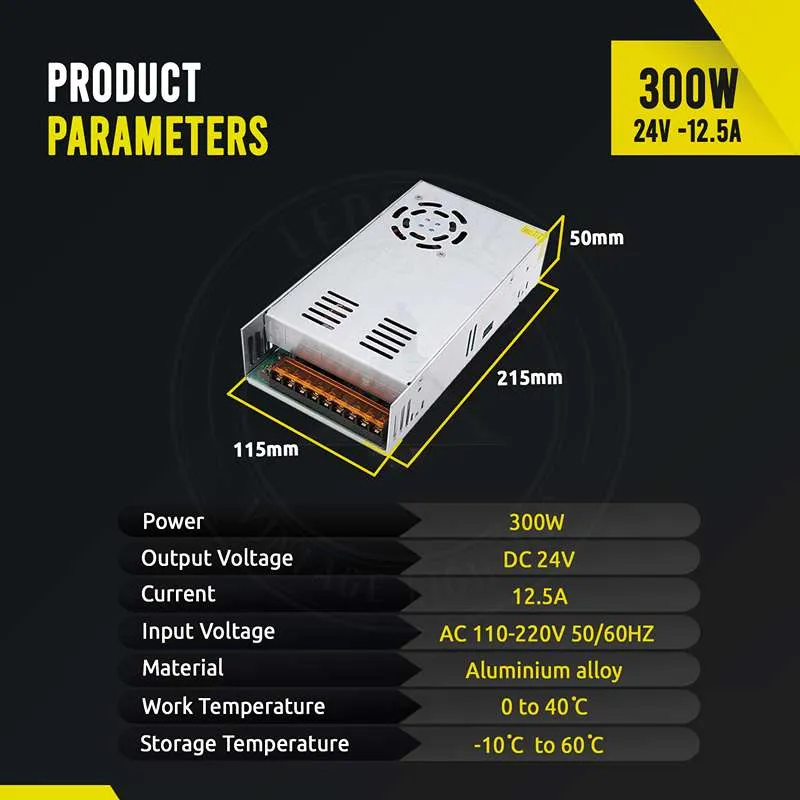 Led Trafo 24V 300W IP20 wasserdicht Netzteil~2843