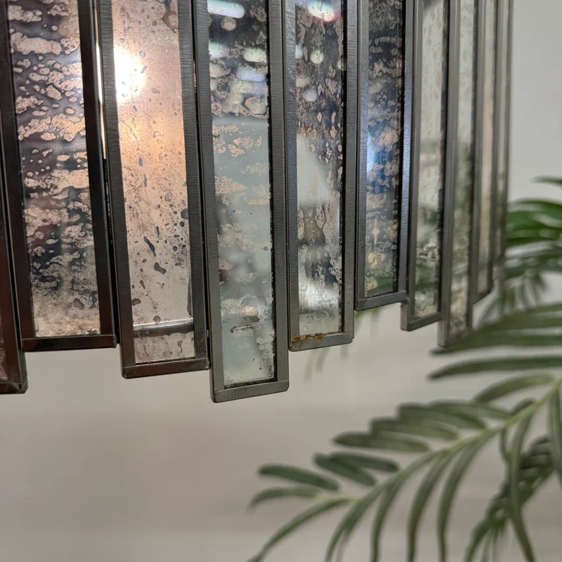 PTMD Ivona Design Pendelleuchte Hängelampe Silber Lampe Spiegel Kristall Neu