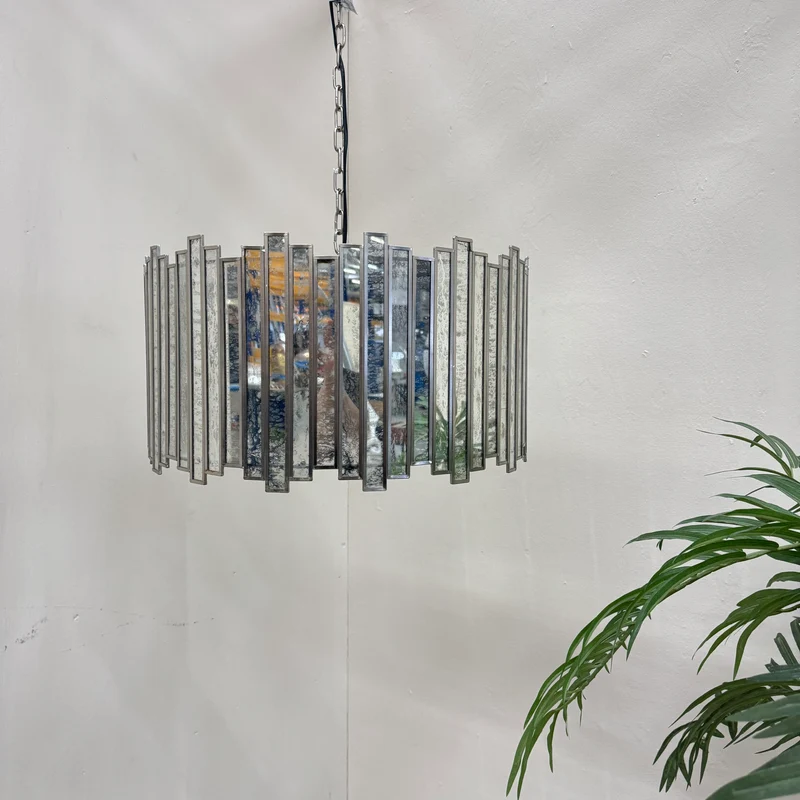 PTMD Ivona Design Pendelleuchte Hängelampe Silber Lampe Spiegel Kristall Neu