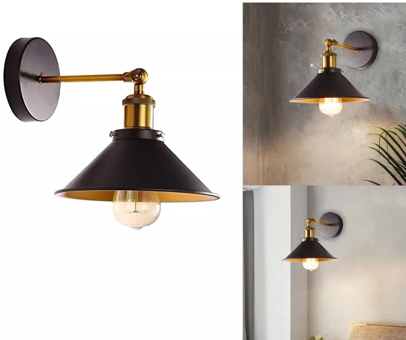 Beleuchtung badezimmer | wandleuchten | Schwarz |Ø22cm~3123