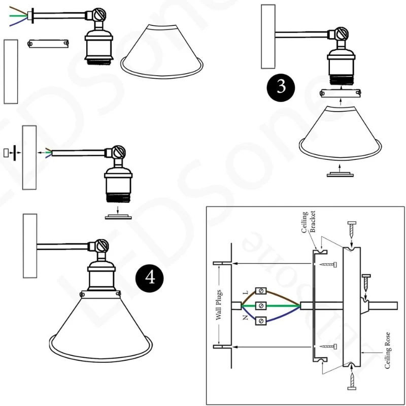 Verstellbar wandleuchten innen bunte lampen Ø 22cm ~3119