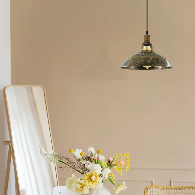 Retro Lustre Suspension Industrielle Plafonnier Abat-jour en métal 3PCS