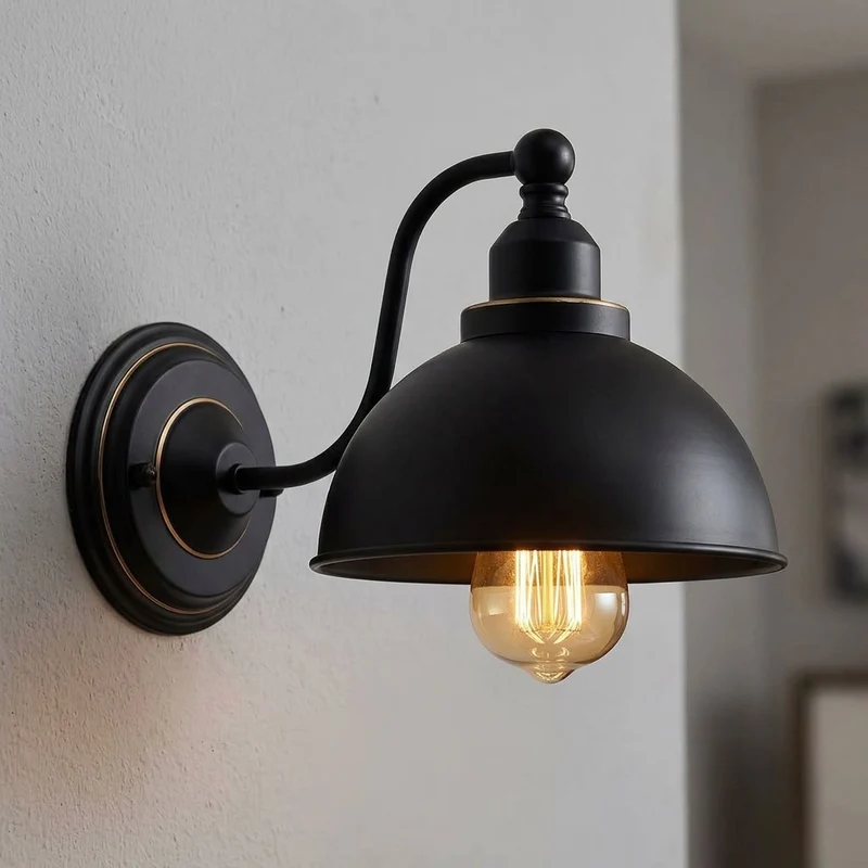 Vintage Farmhouse Wandleuchte – Industrie Wandlampe Bett | Ø 21cm | E27 ~3822