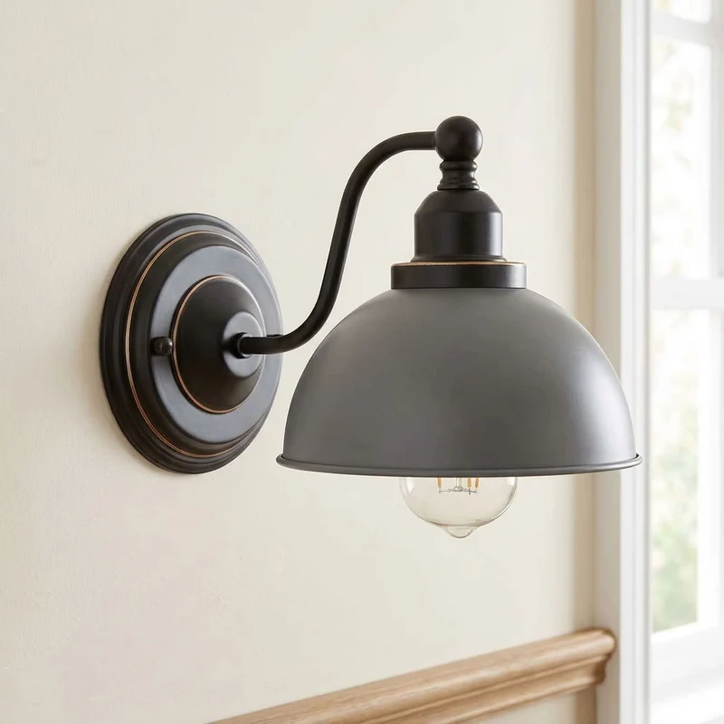 Vintage Farmhouse Wandleuchte – Industrie Wandlampe Bett | Ø 21cm | E27 ~3822