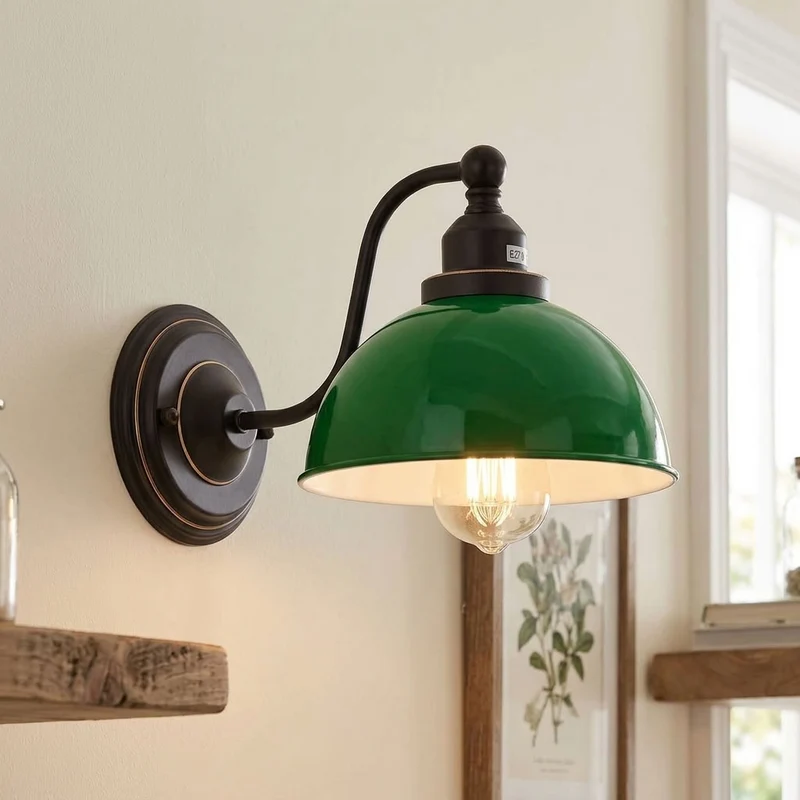 Vintage Farmhouse Wandleuchte – Industrie Wandlampe Bett | Ø 21cm | E27 ~3822