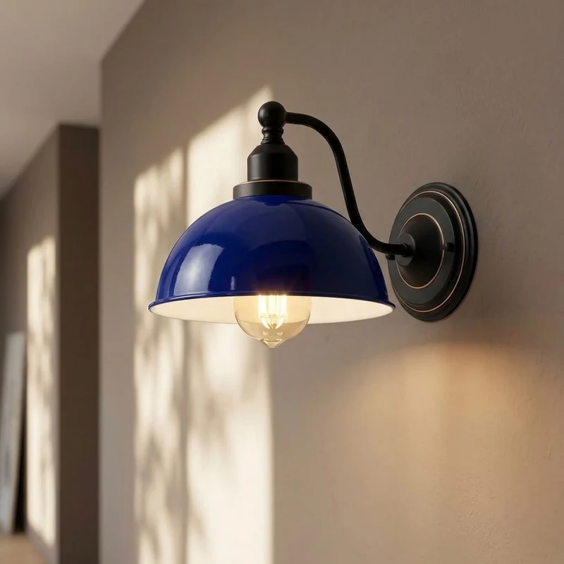 Vintage Farmhouse Wandleuchte – Industrie Wandlampe Bett | Ø 21cm | E27 ~3822