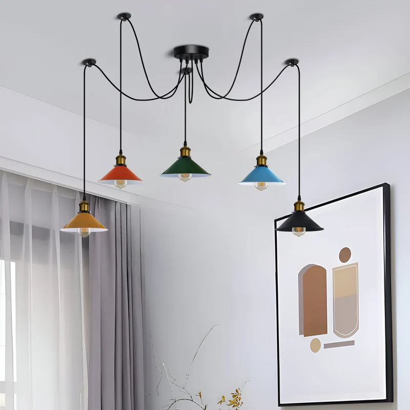 Vintage Industrial Spinnenlampe Deckenleuchte~3084