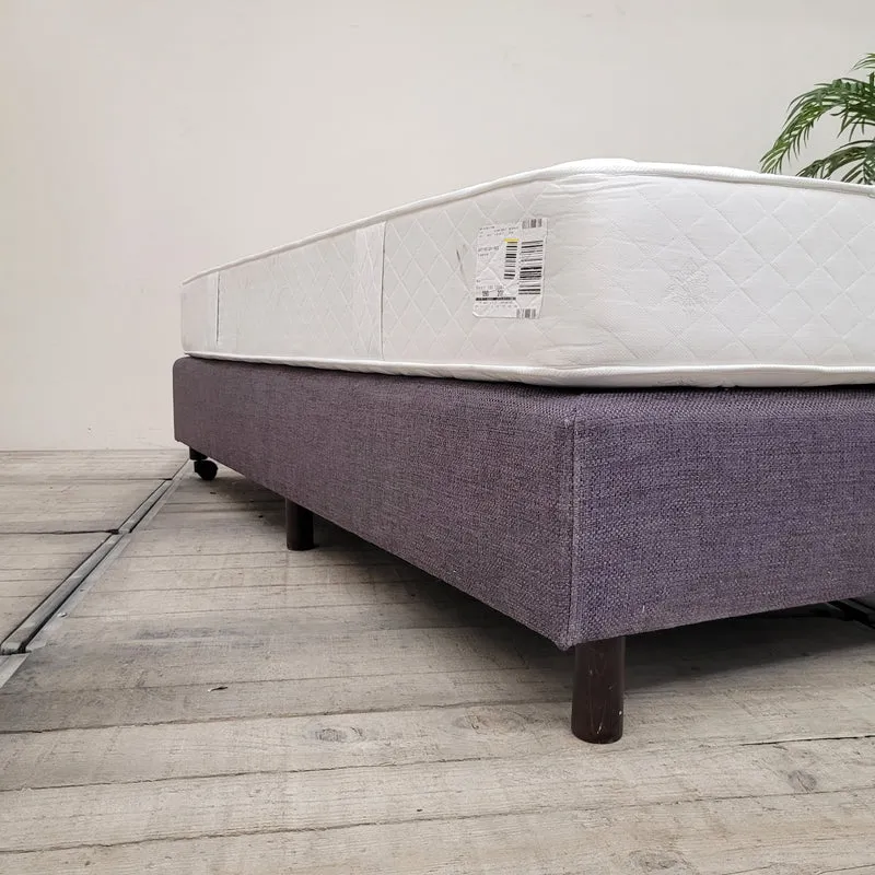 Boxspringbett 90x210 Lila Stoff Inklusive Matratze Einzelbett Bett Gebraucht
