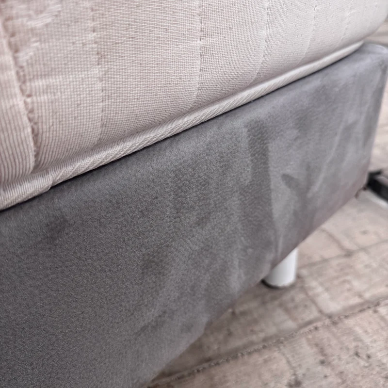 Boxspringbett Grau 90x200 inkl Matratze Wildlederoptik Einzelbett Bett gebraucht