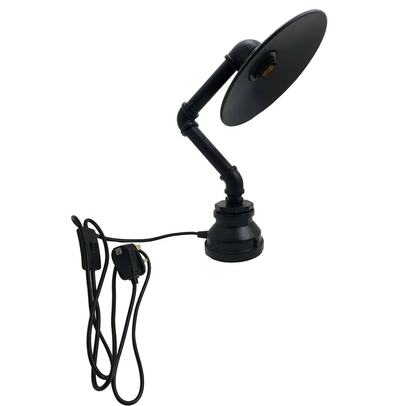 All Seasons Life Lampe de table Steampunk industrielle vintage avec abat-jour plat