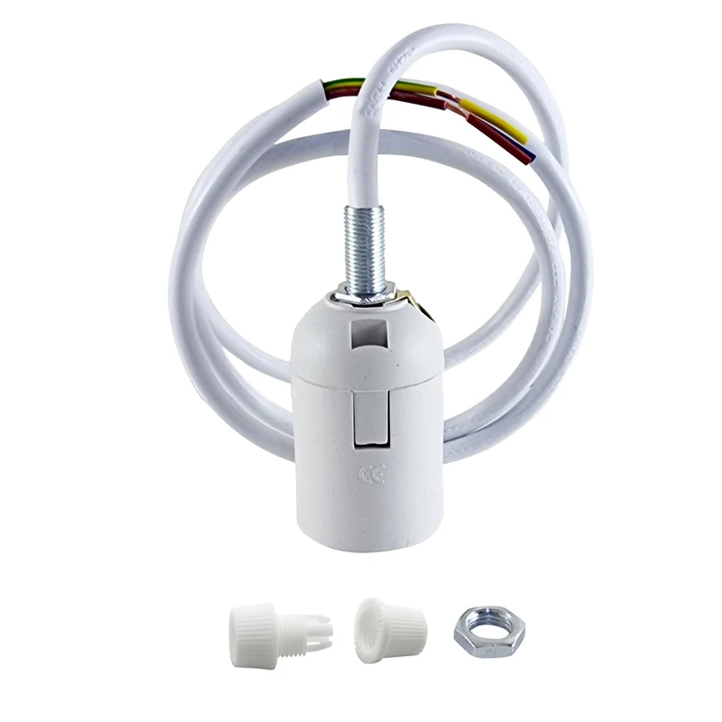20 mm Decken Pendelleuchte weißer Kunststoff Glühbirnen Anhängerhalter ~ 2896