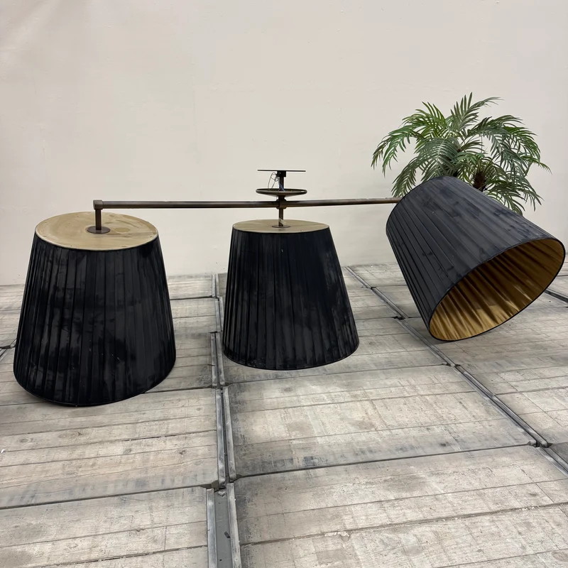 Deckenlampe Schwarz Gold 3 Flammig Designlampe Groß Gebraucht Lampe