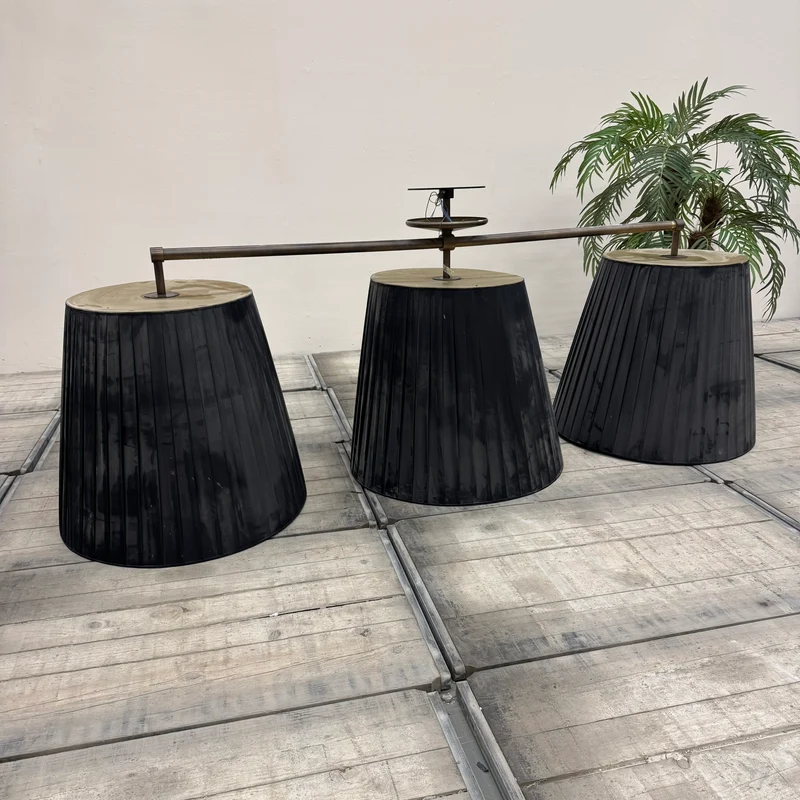 Deckenlampe Schwarz Gold 3 Flammig Designlampe Groß Gebraucht Lampe