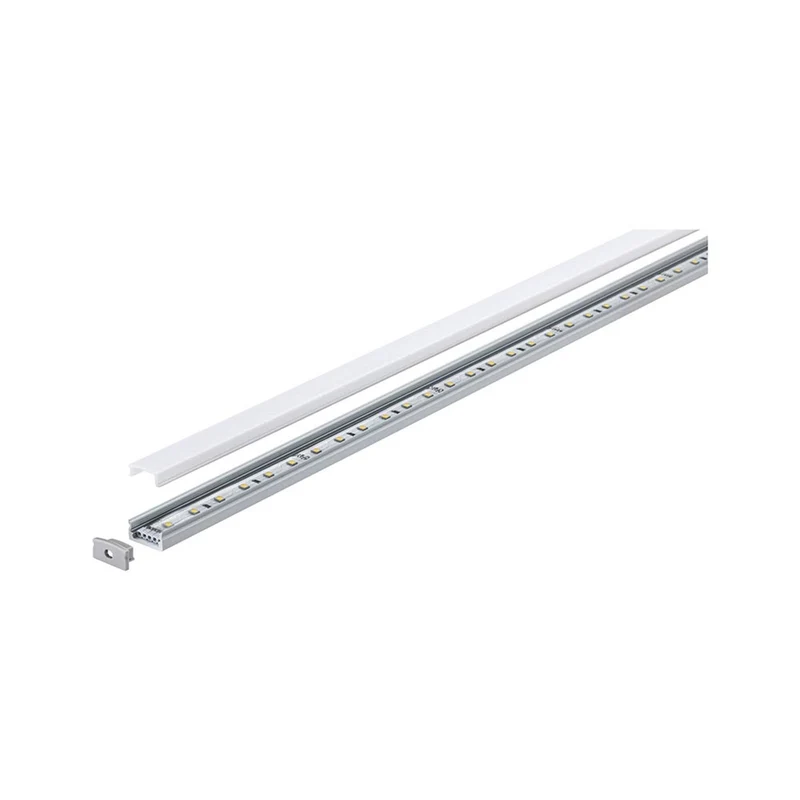 LED Strip Profil Base Weißer Diffusor 2m Alu-Eloxiert Satin
