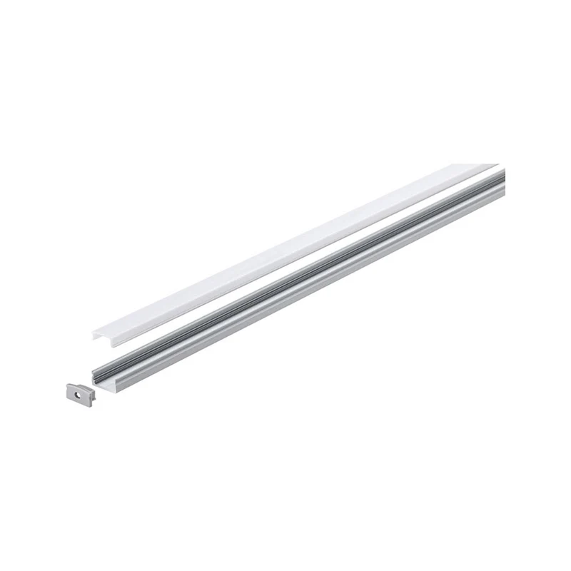 LED Strip Profil Base 1m Weißer Diffusor Alu, Satin