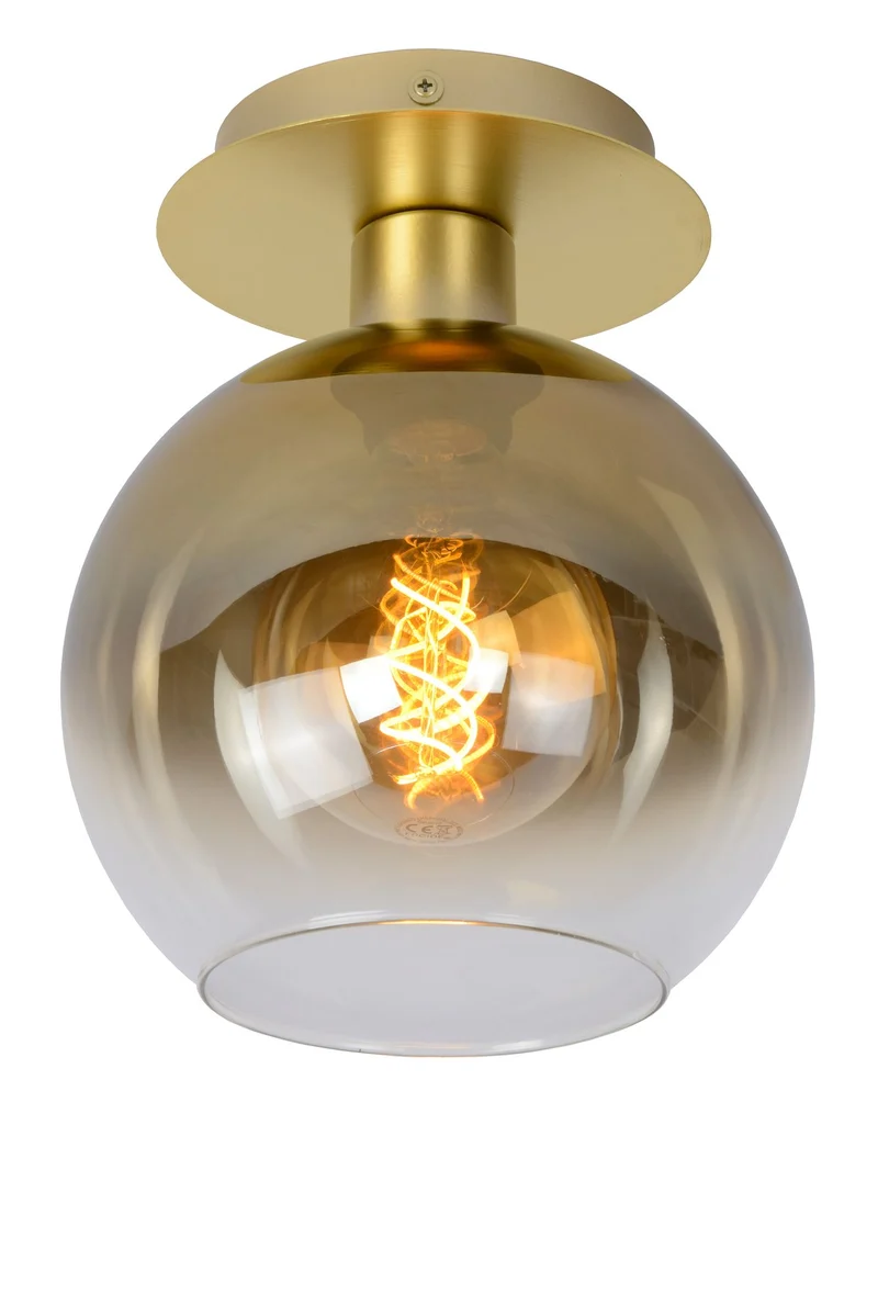 Deckenleuchte Marius 1-flammig Retro mit Rauchglasschirm