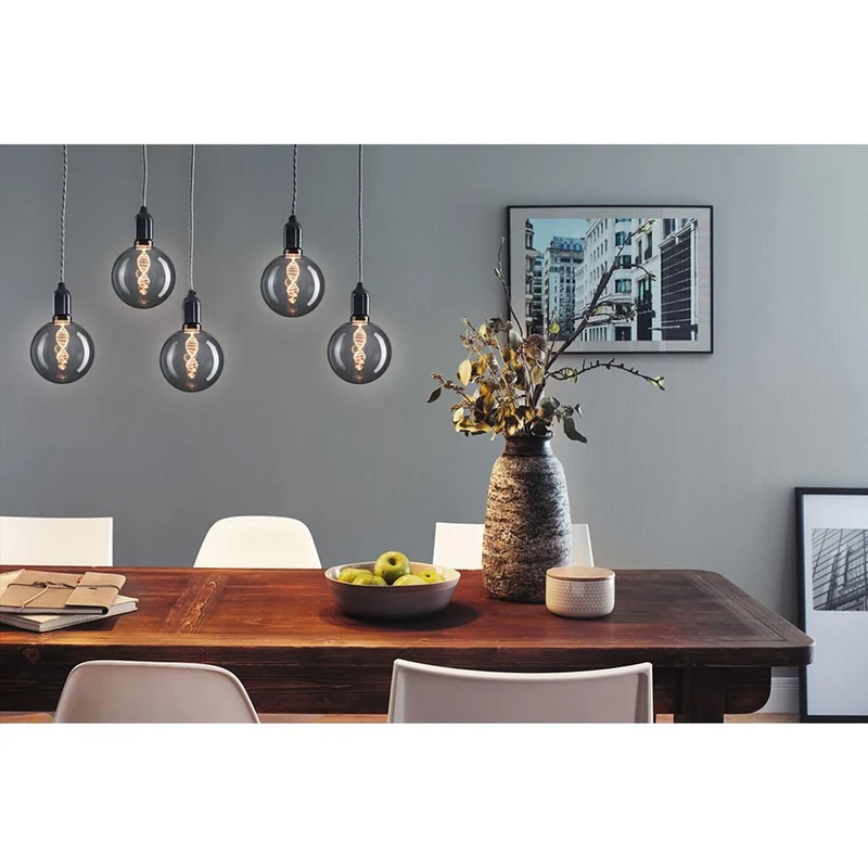 E27 3,5W LED Globe Helix 1800K Rauchglas