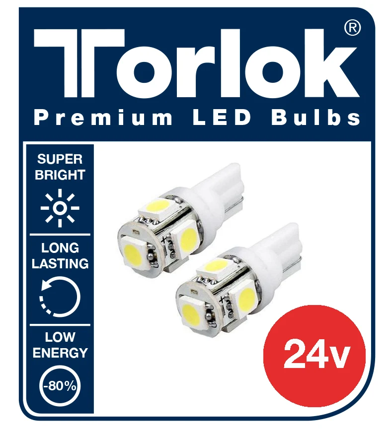 Torlok Premium 24 V T10 LED-Standlichtbirnen für LKW / 2er-Pack