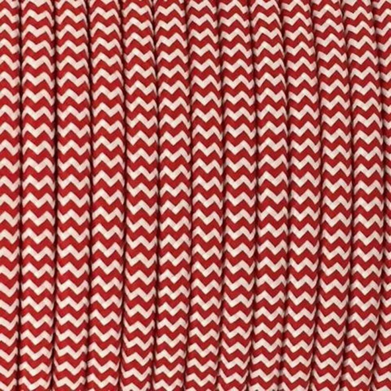 Textilkabel Lampenkabel 2x0.75mm², Rund, Rot und Weiß~1157